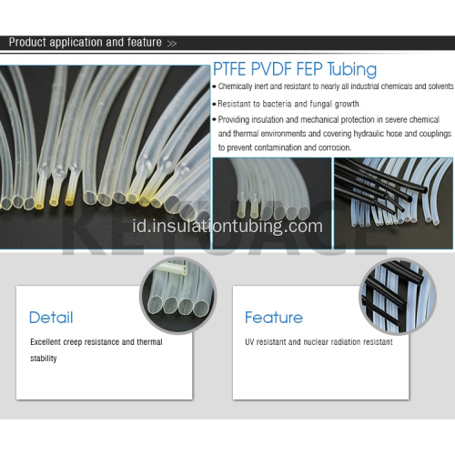 PTFE Teflon Panas Menyusut Tabung Suhu Tinggi